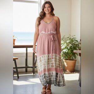Mele Beach Tank Style Wide Leg Cover Up Shell Tie Dye Romper Brand New With Tags